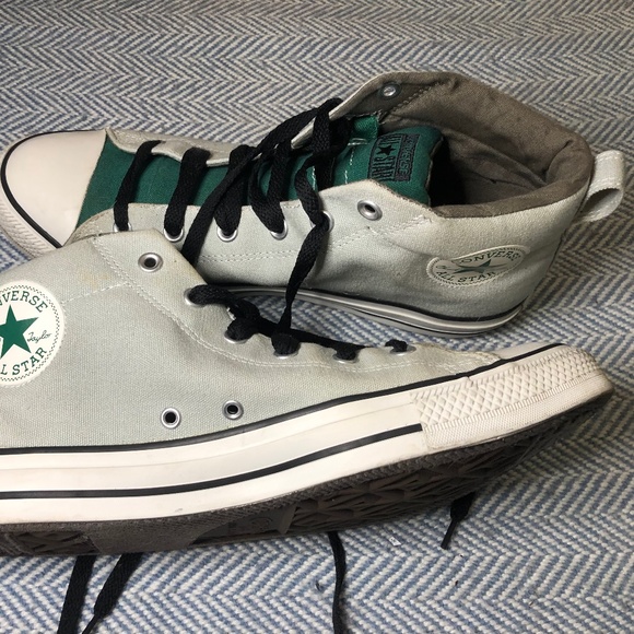 Gray and Green Converse All Stars - Picture 3 of 8